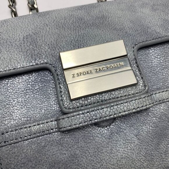 Z Spoke ZAC POSEN Americana Double Chain Strap Bag Grey/Silver
